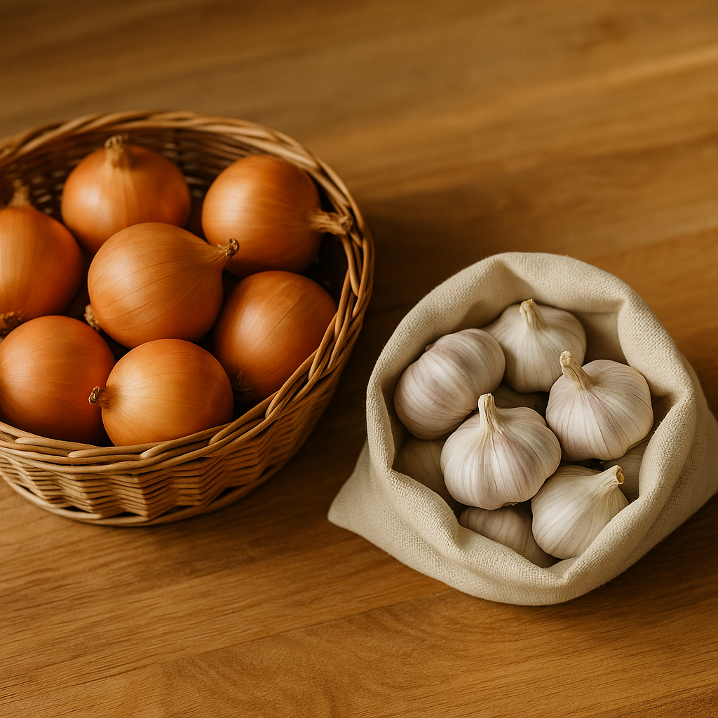 Почему лук и чеснок лучше хранить порознь